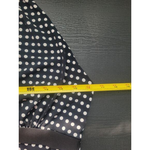 Y2k IZ Byer Polka Dot Babydoll Halter Mock Neck Top Size L Black Preppy Coquette - Picture 4 of 7